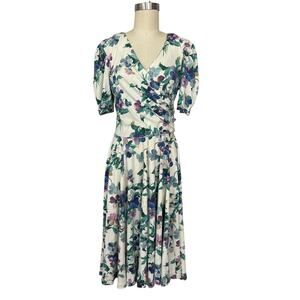Vintage Expo Multicolor Floral Dress Size M Charming Cottagecore Country Fairy